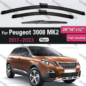 Windscreen Windshield Wiper Blades Set Front Rear Window Kit For Peugeot 3008 MK2 2017-2023 2018 2019 2020 Wipers 28" & 16"& 12"
