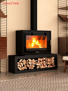 Camiol Embedded Independent Fireplace Wood Burning Heater Luxury Villa Homestay True Fire Heat Rustic Iron Craftsmanship