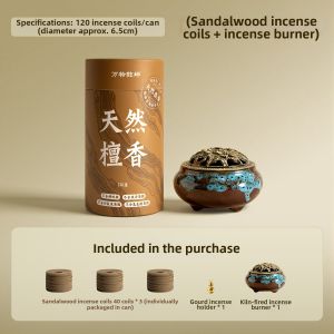 ALLKODO | Natural Sandalwood Artemisia Long-lasting Fragrance Mosquito Repellent Coils Indoor Bathroom