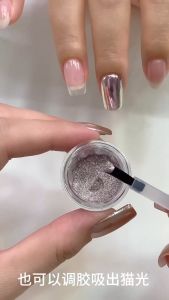 CatEye Mirror Powder  New Chrome Powder 6colors SD网红爆款镜紫银变猫眼月光魔镜粉有磁力镜面蹭粉指甲胶美甲店专用