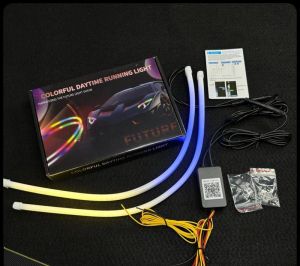 Lampu LED DRL Alis Flexibel Warna RGB APP 30cm 45cm 60cm Welcome RGB Matrix Anti Bintik Mobil