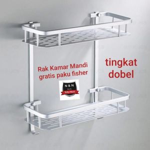 Rak Susun Dobel Kamar mandi / Rak Toilet sudut kamar mandi serbaguna