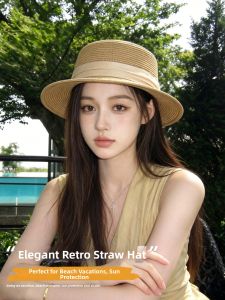 Cgediao | Mũ Rơm Mũi Bẹt Chống Nắng cho Bãi Biển và Mùa Hè