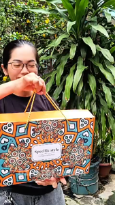 Bộ 6 Bát Ăn Cơm Hoạt Tiết Thổ Cẩm Kèm Hộp Đựng Sang Trọng Tặng Kèm Đũa