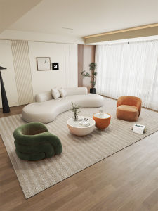 Creative Arcane Shape Sofa for Beauty Salon Office Hotel Lobby Waiting Area Modern Simple Style Velvet Fabric Non-Assembled