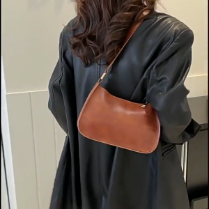 Moys Chloe Shoulder Bag for Women PU Leather Underarm Bag Commuting Simple Texture Small Square Bag