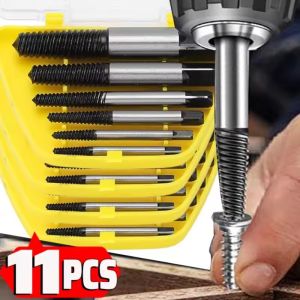 11Pcs Screw Extractor Drill Bit Damaged Broken Screw Remover Bolt Water Pipe Extractor Easy Out Woodwork Extractor Broken Center Drill