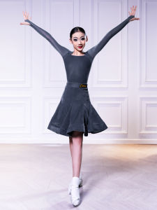 Childrens Blackpool Latin Dance Skirt Practice Suit Performance Costume Set New 2024 Elegant Sensation Dance Outfit