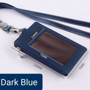 Business ID Zip Card Holder with Neck Lanyard Name Tag Card Badge Holder Purse
