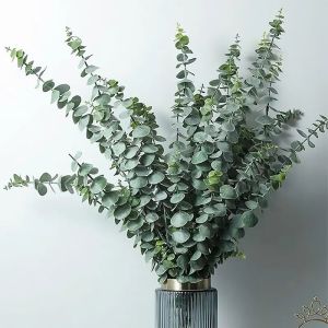 12PCS Artificial Eucalyptus Leaves Fake Green Leaf Branches for Outdoor Garden Table Decoration Wedding Party Home Decor Plants