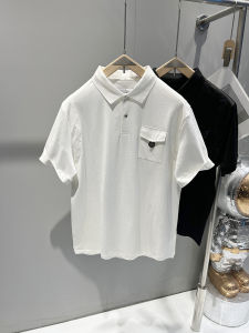 เสื้อโปโลแขนสั้นหลวมๆ สำหรับผู้ชาย ฤดูร้อน 2025 ทรงหลวมๆ ปกโปโล แขนสั้น คอตั้ง ทรงหลวมๆ แขนสั้น คอตั้ง แขนสั้น คอตั้ง