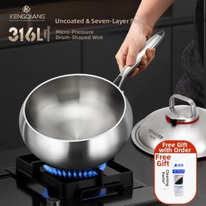RONGCHUAN | Non-stick Large Deep Frying Pan For Induction Cooker