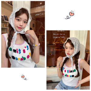 Mexin ผ้าพันคอ ทรงสี่เหลี่ยม สไตล์เกาหลี ผ้าคาดผมชีฟอง เรียบง่าย กันแดด Silk scarf