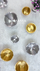 Mama Cooking - ถ้วยน้ำจิ้มสแตนเลส สไตล์เกาหลี ถ้วยเครื่องเคียง ถ้วยซอส สีเงิน สีทอง