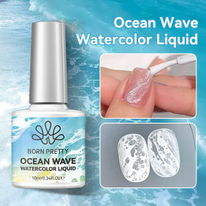 BORN PRETTY 1/2Pcs Ocean Wave Watercolor Liquid Gel Nail Polish Set White Watercolor 3 Seconds Spread Gradient Summer Nails