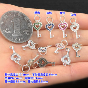 S925 Bạc Nguyên Chất Hình Trái Tim Và Ngôi Sao Đính Đá Zirconia Nhiều Màu Sắc Vòng Cổ Bằng Sợi Thủy Tinh Dệt Tay DIY Phụ Kiện Trang Sức Thời Trang