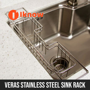 I know Stainless Steel Kitchen Sink Rack Shelving Sponge Drainer Basin Holder Organizer