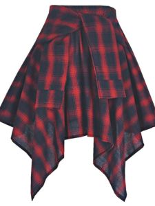 Váy Ngắn Kẻ Caro Không Đều Cạp Chun Thể Thao Cho Nữ Váy Chữ a Cổ Điển Mùa Xuân 2025 Váy Ngắn Xếp Ly Thắt Nút