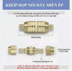 Bộ Đầu Nối Nhanh Dây Xịt Rửa Xe 8.5mm và Dây Xịt Thuốc