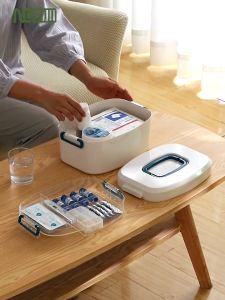 NACHUAN Portable Medicine Box Multipurpose Double Compartment Storage Box Home First aid Supplies Storage Medical Medicine Box