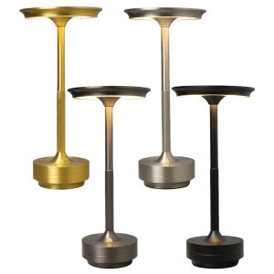 LED Table Lamp Wireless Desktop Lamp 3 Colors Modern Reading Light Stepless Dimmable Metal Bedside Lamp for Home Decor