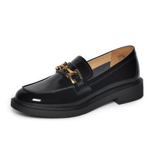 Reemoor | Thick Sole Black Loafer Shoes