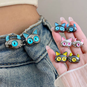 1 Pair Detachable Buttons Cute Little Monster Snap Fastener Pants Pin Sewing-Free Buckles for Jeans Perfect Fit Reduce Waist
