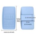 1PC Tấm Làm Sạch Cọ Trang Điểm Bằng Silicon Di Động Có Tay Cầm, Miếng Đệm Góc Vuông Để Làm Sạch Sâu - Sử Dụng Tại Nhà & Thương Mại. 