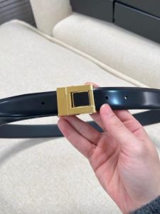 Modern Fashion Square Gold Buckle Versatile Jeans Skirt Belt Leather Personality High-End Feel Unique Real Leather Waist Belt