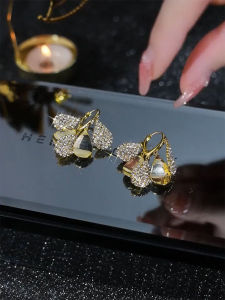Fashionable Flashing Tassel Earrings Elegant Micro-Paved round Disc Clip-Ons Luxury Lady Biscuit Atmosphere Ear Jewelry
