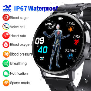 F67S Smart Watch Blood Glucose Sugar Heart Rate Blood Pressure Oxygen Body Temperature Monitoring Smartwatch For Men Women Bluetooth Voice Call Sport Waterproof Bracelet