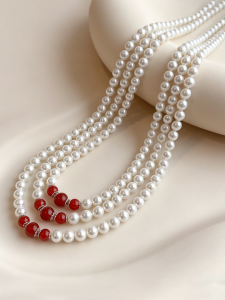 YISHU | Austrlian White Opal and Agate Pearl Necklace New Design