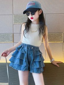 ZIRUIBABA | Girl Denim Shorts Set Lightweight