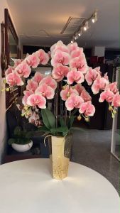 แจกันดอกไม้ประดิษฐ์ขนาดใหญ่ กล้วยไม้ปลอมพร้อมแจกันทรงสูง ดอกไม้ปลอมพร้อมแจกันตกแต่งบ้าน แจกันดอกไม้ปลอม แจกันดอกไม้ - Lazada