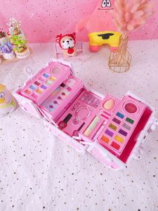 ชุดเล่นแต่งหน้าเด็กผู้หญิง ชูด บลัชยาทาเล็บ โต๊ะเครื่องแป้ง ชุดลิปสติก อายแชโดว์ เสริมสร้างความสูงสุด สำหรับเด็ก