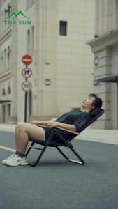 Thaitao เก้าอี้แคมป์ปิ้ง พนักพิงสูง ปรับได้ 5 ระดับ เก้าอี้สนาม พับได้ แบบพกพา ปิคนิค รับน้ำหนักได้160KG