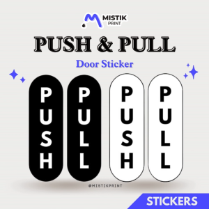 PUSH and PULL Stickers Door Signage