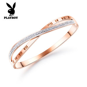 PLAYBOY bracelet for women rose gold diamond bracelet elegant style gift for girlfriend with free gift box