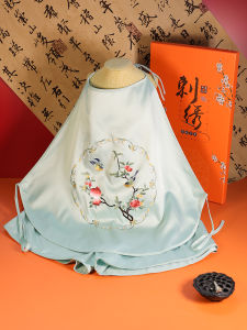 เสื้อคลุมกันหนาวผ้าปักลายดอกไม้สไตล์จีนโบราณสำหรับผู้หญิง ชุดนอนฤดูร้อน ชุดนอนผ้าผสมโพลีเอสเตอร์และยางยืด ชุดนอนสไตล์จีนโบราณ