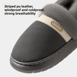 MONLEYTA | Anti-Slip Cotton Slippers Indoor Home Wear Waterproof Warmth For Men And Women With High Heel Fall Winter New Style Outdoor