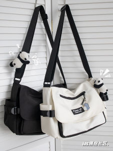 Large Capacity Casual Crossbody Bag Mens Womens Student Class Bag Can Put Book Japanese Style Leisure Single Shoulder Bag