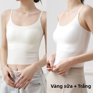 MiiOW | Áo ba lỗ không dây màu trắng cho nữ mùa hè 2025 Áo ngực có đệm che chắn mỡ thừa ngực cổ chữ U lưng đẹp Áo lót gợi cảm