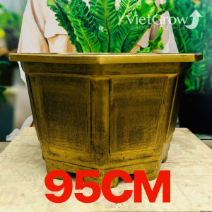 Chậu Nhựa Giả Đồng Bát Giác kích thước Miệng x Cao x Đáy: 95cm x 55cm x 63.5cm 239 Lít