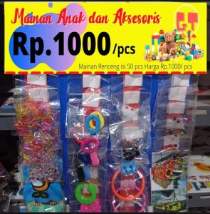 GROSIR SIAP JUAL MAINAN ANAK RENCENGAN SERBA 2000&1000 1 SET ISI 50 PCS.