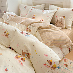 MINGSHA | Cute Cartoon Cotton Bedding Set for Winter