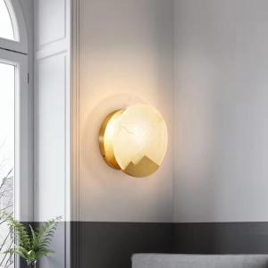 Round LED wall lamp marble modern room lighting decoration is suitable for bedroom living room corridor bedside
