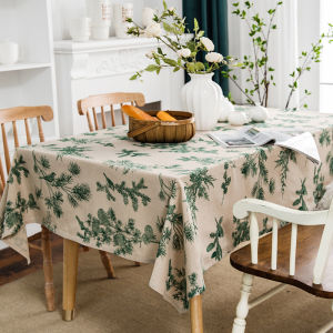Mandayan Home French Country Style Tablecloth Luxury Retro High-End Feeling American Flower Bird Cotton Linen Dining Tablecloth Tea Table Cover