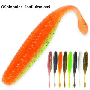 เหยื่อปลอมแบบแท่ง Spinpoler ตัวหนอนนิ่ม สำหรับตกปลาทะเล หางตรง ขนาด 75 มม. 90 มม. 110 มม. พลาสติกว่ายน้ำได้ดีเยี่ยม Dream Shot Soft 10 ชิ้น