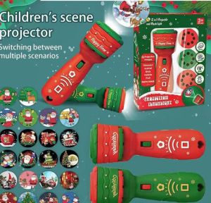 Children Flashlight Projection Baby Toys Torch Christmas Story Book LED Projection Flashlight Projector Torch Lamp Toy Early Education Toy Sleeping Story Book Flashlight Projector Xmas Gift
