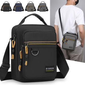 Mens Large Capacity Shoulder Bag Waterproof Business Leisure Crossbody Handbag with Multi-Layer Portable Males Bag